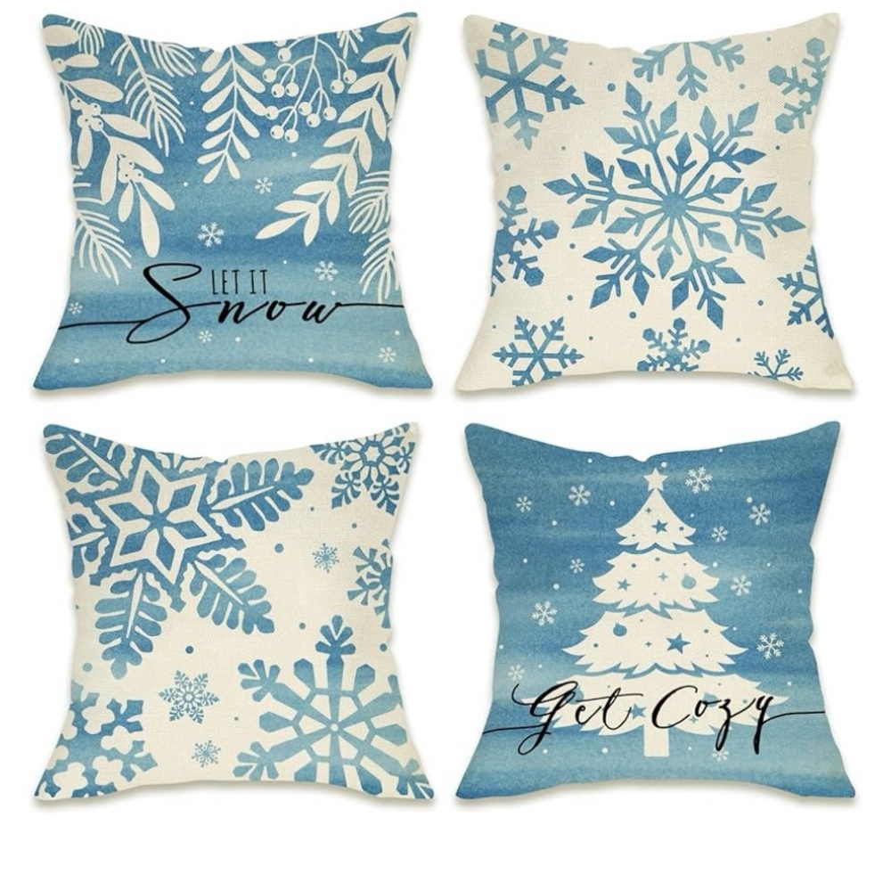 Snowflake Set of 2 Pillow Covers (18x18)